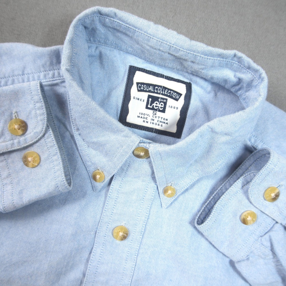 Vintage Lee Oxford Men Shirt S Work Office Coatal Western Cowboy Retro Prep